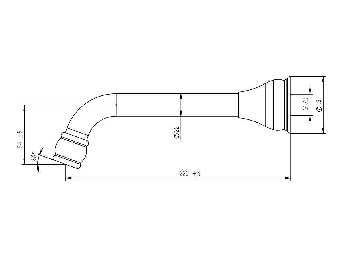 Milli Voir Wall Bath Spout 220mm