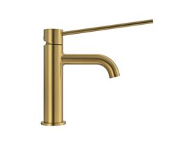 Supporting Image 1 - Mizu Drift Basin Mixer Curved Spout with Extended Lever Tap Brushed Brass (6 Star) Lead Free