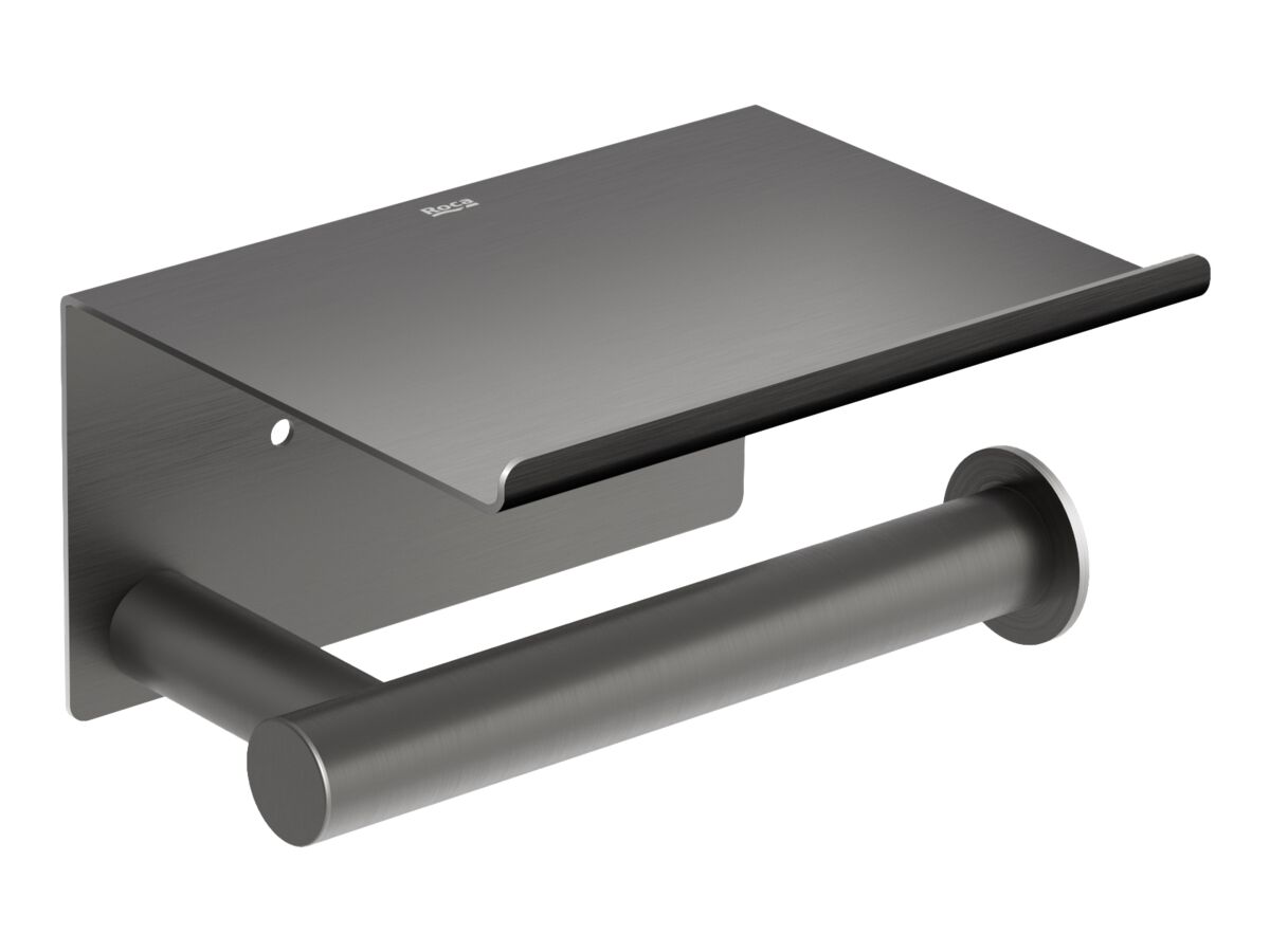 Hero - Roca Ona Toilet Roll Holder with Cover Brushed Gunmetal
