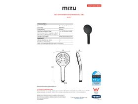 Specification Sheet - Mizu Drift Handpiece Only Matte Black (3 Star)