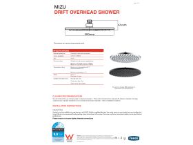 Technical Guide - Mizu Drift Overhead Shower 300mm ABS Matte Black (3 Star)