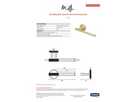 Specification Sheet - Milli Marq Edit Toilet Roll Holder Brushed Gold