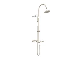 Hero - Faucet Strommen Vara Fin Wall Set with Twin Rail Shower Tap System Trimset Brushed Nickel (3 Star) Lead Free