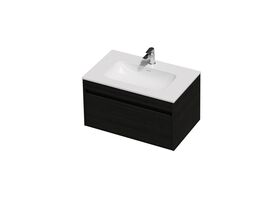 Hero - Posh Domaine Single 750 1 Drawer Wall Hung Vanity Colour Console Top Gloss White Mineral Cast