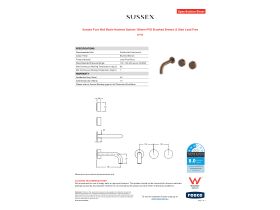 Specification Sheet - Sussex Pure Wall Basin Hostess System 160mm PVD Brushed Bronze (3 Star) Lead Free