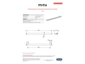 Specification Sheet - Mizu Drift Assisted Living Straight Grab Rail 600mm Chrome Plated