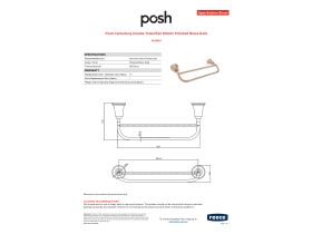 Specification Sheet - Posh Canterbury Double Towel Rail 300mm Polished Brass Gold
