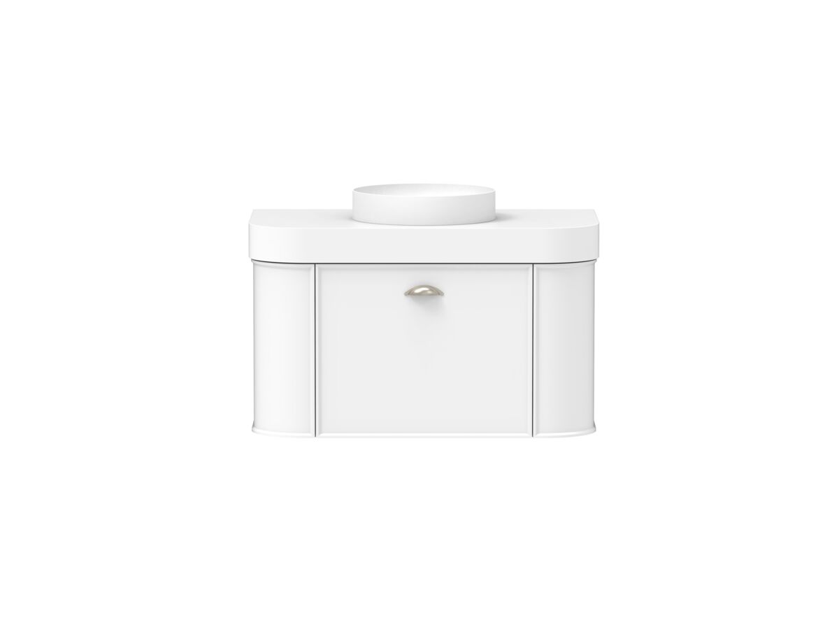 Supporting Image - Kado Era Double Curve All Drawer 900mm Wall Hung Vanity Centre Basin 90mm Durasein Top Matte White
