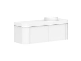 Supporting Image - Kado Era Double Curve All Drawer 1500mm Wall Hung Vanity Right Hand Basin 90mm Durasein Top Matte White