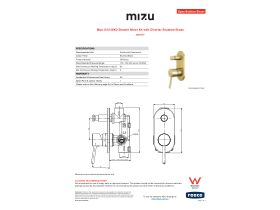 Specification Sheet - Mizu Drift MK2 Shower Mixer Kit with Diverter Brushed Brass
