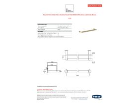 Specification Sheet - Faucet Strommen Vara Double Towel Rail 600mm Brushed Admiralty Brass