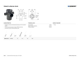 Specification Sheet - Geberit Collector Drain PE-HD 75mm x 50mm x 50mm x 50mm x 75mm