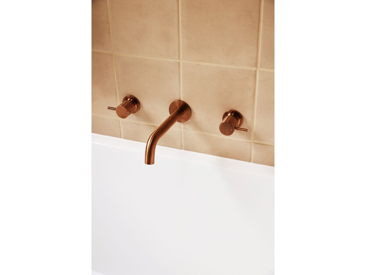 In Situ - Mizu Drift Wall Basin / Bath Set with Curved Spout 200mm Brushed Bronze (6 Star) Lead Free