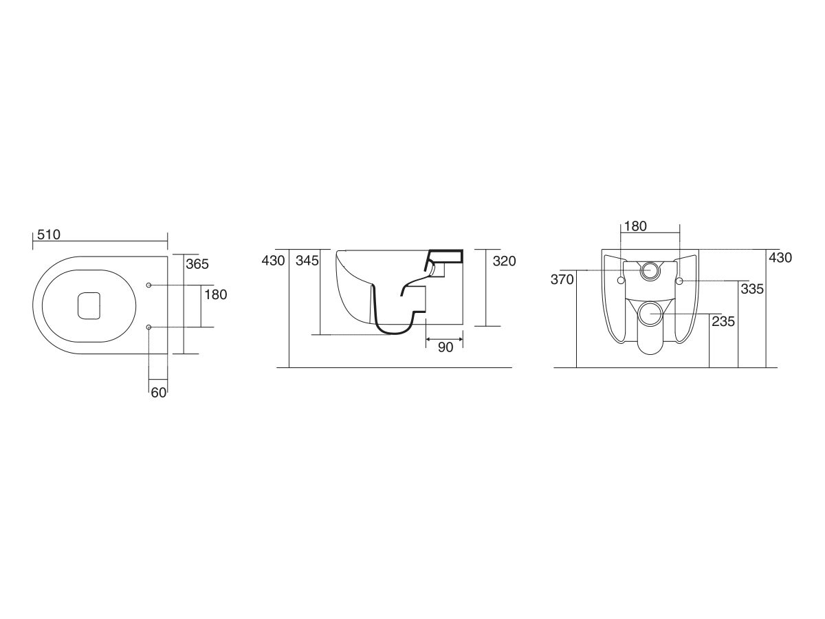 AXA Uno Rimless Wall Hung Pan (4 Star)