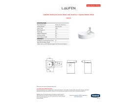 Specification Sheet - LAUFEN Val Round Counter Basin with Overflow 1 Taphole 500mm White