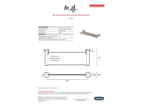 Specification Sheet - Milli Mood Metal Shower Shelf PVD Brushed Nickel
