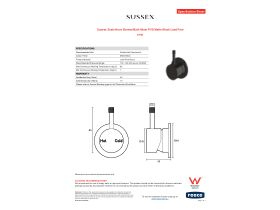 Specification Sheet - Sussex Scala Nova Shower/Bath Mixer PVD Matte Black Lead Free