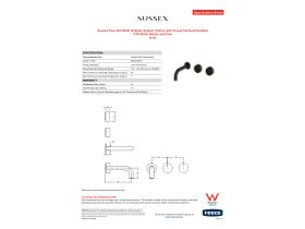 Specification Sheet - Sussex Pure Wall Bath Hostess System 160mm with Cirque Textured Handles PVD Matte Black Lead Free