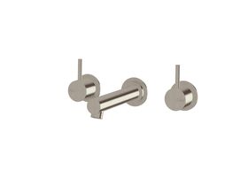 Sussex Scala Straight Wall Basin Set 160mm PVD Brushed Nickel