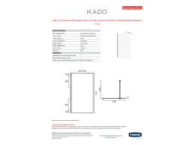 Specification Sheet - Kado Lux Frameless Rectangular Panel with Wall Channel Clear Glass 1200mm Brushed Gunmetal