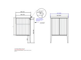 ISSY Custom Cloud I 601-800mm x 400-550mm x 800-900mm Vanity Unit with Legs 2 Touch Latch Doors Semi Inset (No Basin)