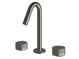 Sussex Pure Basin Set with Diamond Textured Handles PVD Brushed Gunmetal (5 Star)