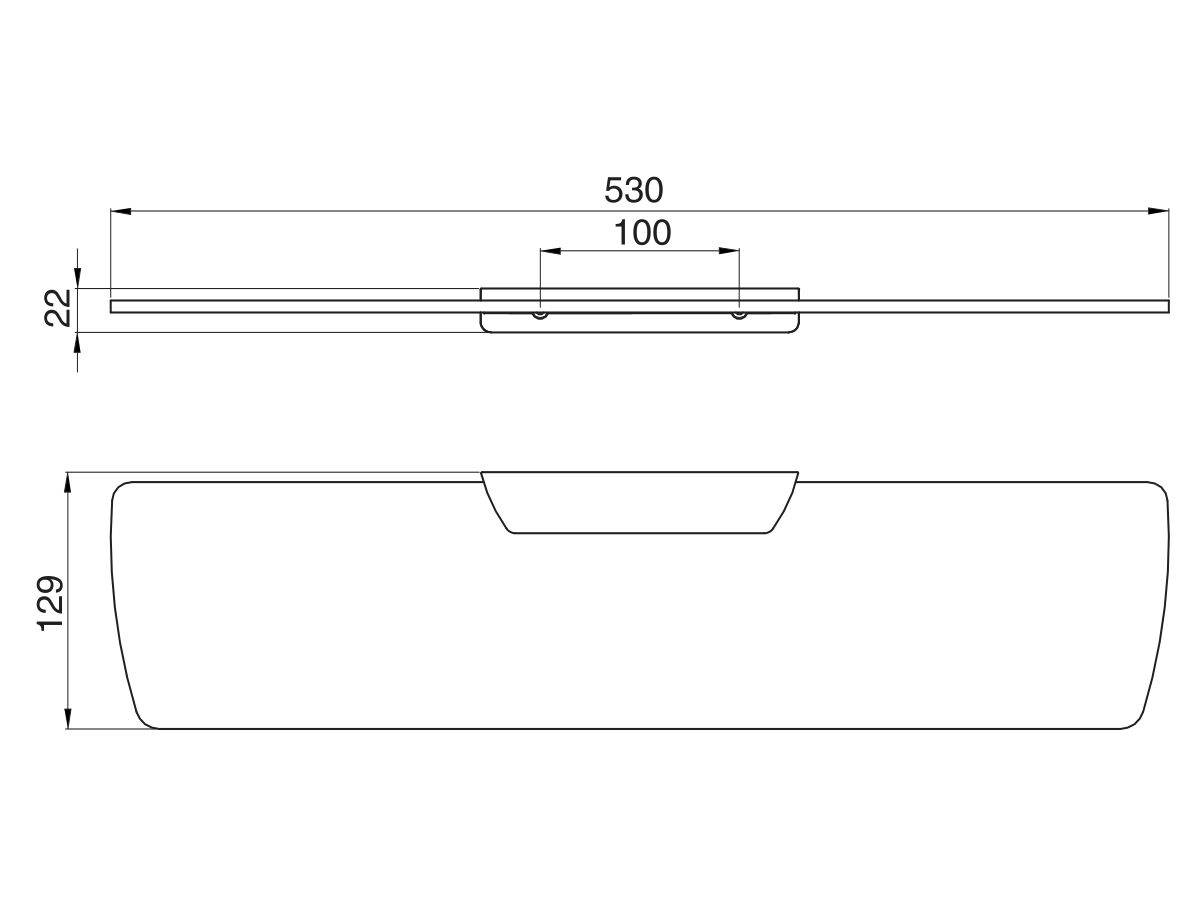 Mizu Silk Glass Shelf Chrome