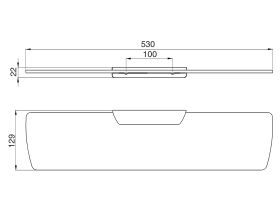 Mizu Silk Glass Shelf Chrome