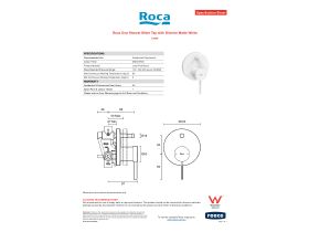 Specification Sheet - Roca Ona Shower Mixer Tap with Diverter Matte White