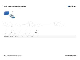 Specification Sheet - Geberit Basic Element Universal Welder