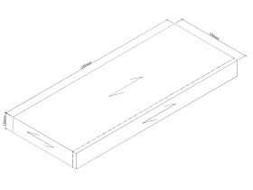 Kado Arc Basin Shelf 1200mm x 500mm American Solid Oak