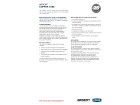 Ardent Copper Tube Warranty