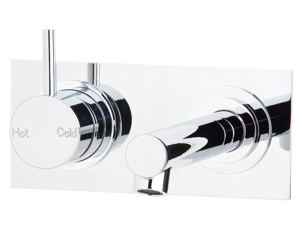 Sussex Scala Straight Wall Basin Mixer System Left Hand Mixer Outlet Chrome