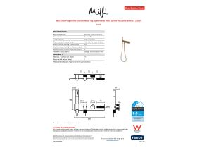 Specification Sheet - Milli Etch Progressive Shower Mixer Tap System with Hand Shower Brushed Bronze (3 Star)