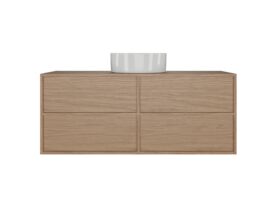 Supporting Image - Kado Aspect 1200mm Wall Hung Vanity Unit Timber Top - Boston Oak