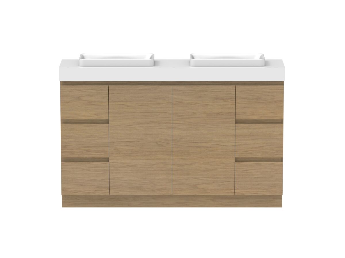 Hero - Posh Domaine 1500mm Ensuite Floor Mount Vanity Unit Double Bowl 90mm Top
