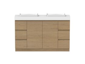 Hero - Posh Domaine 1500mm Ensuite Floor Mount Vanity Unit Double Bowl 90mm Top