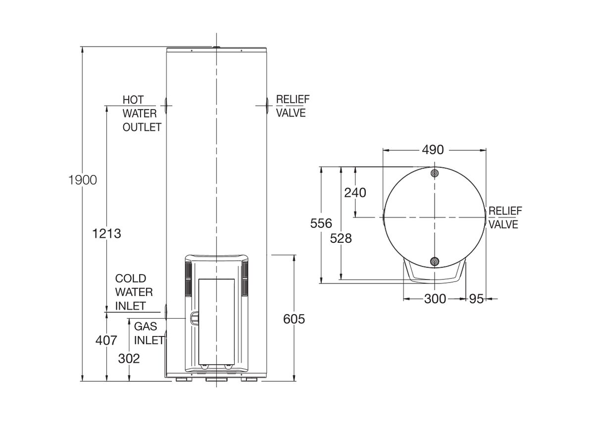 Everhot 302 5 Star 160L Natural Gas Hot Water System