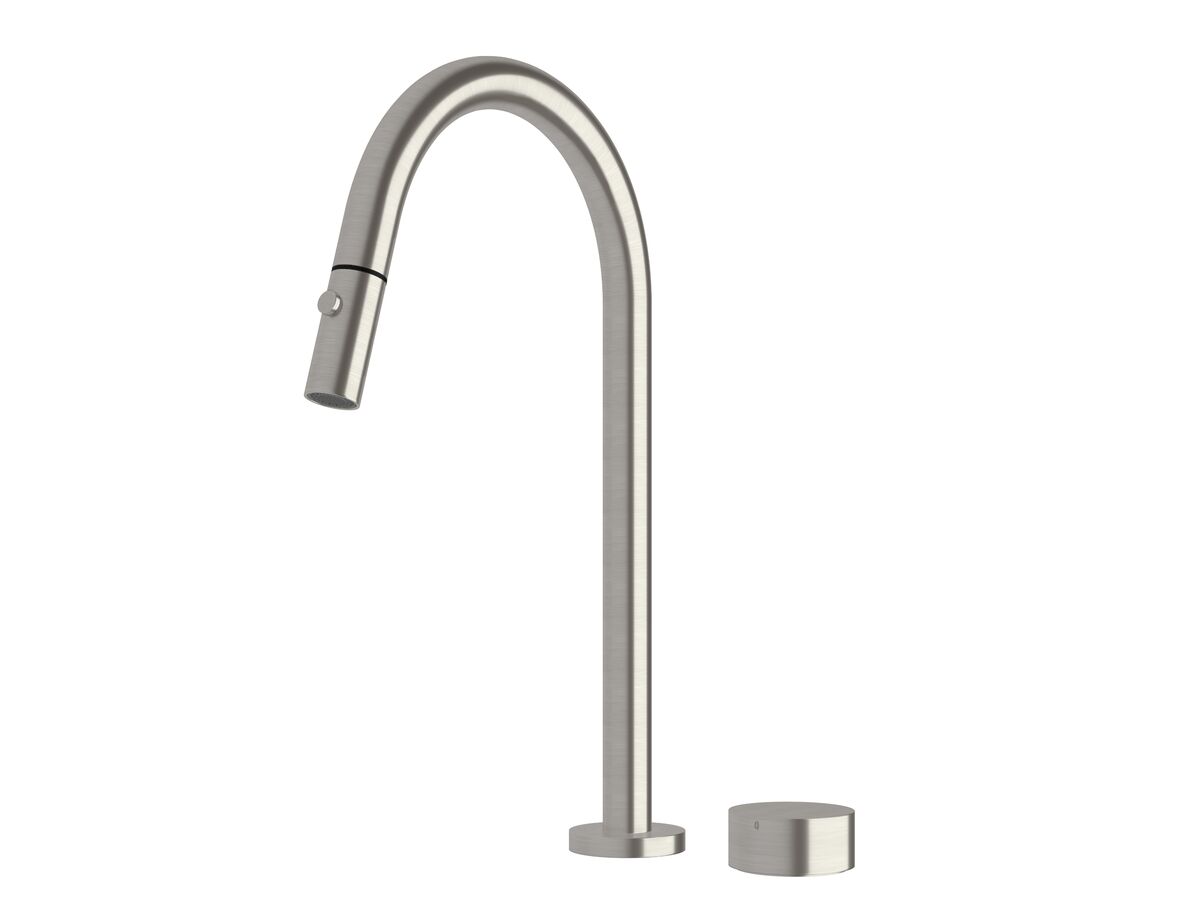 Sussex Pure Progressive Sink Mixer Tap Set with Pull Out Spray PVD Brushed Nickel (4 Star)