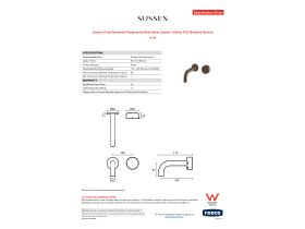 Specification Sheet - Sussex Pure Elemental Progressive Bath Mixer System 160mm PVD Brushed Bronze