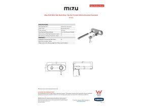 Specification Sheet - Mizu Drift MK2 Wall Bath Mixer Tap Set Trimset 200mm Brushed Gunmetal