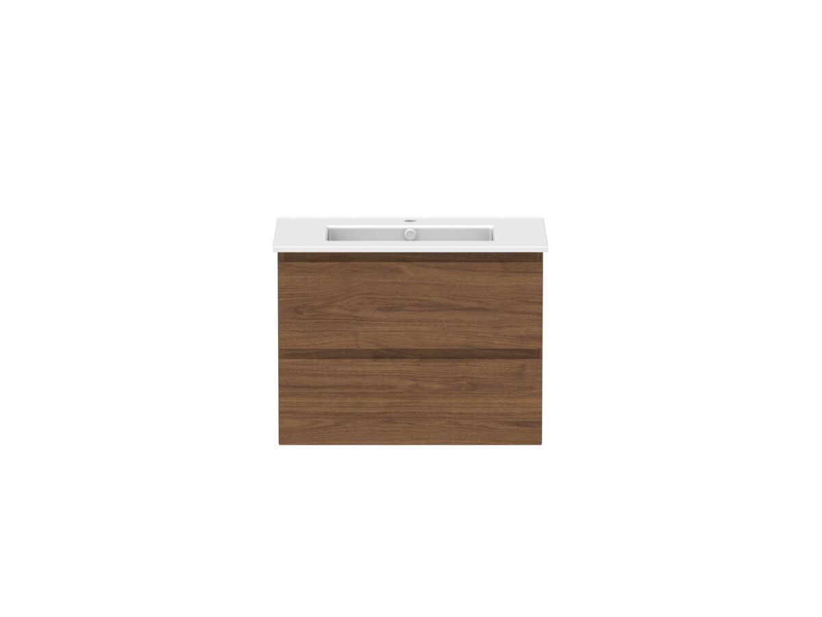 Hero - Posh Domaine 750mm Wall Hung Twin Vanity Unit All-Drawer Matte White Ceramic Top