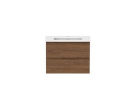 Hero - Posh Domaine 750mm Wall Hung Twin Vanity Unit All-Drawer Matte White Ceramic Top