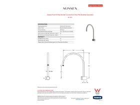 Specification Sheet - Sussex Pure Hi-Rise Shower Curved Arm Only PVD Brushed Gunmetal