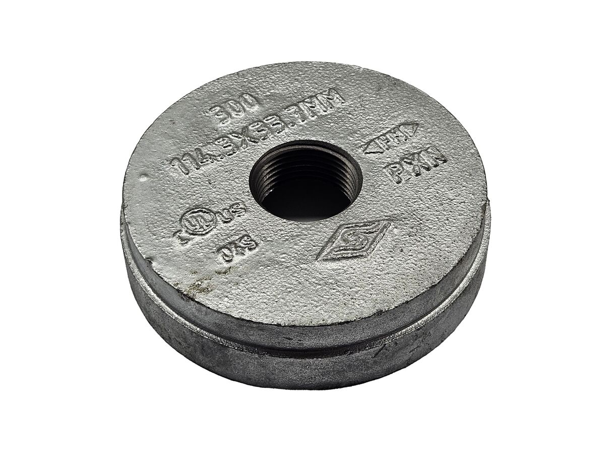 Roll Groove Galvanized Cap BSP 100mm x 25mm