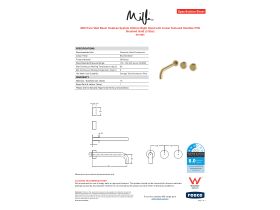 Specification Sheet - Milli Pure Wall Basin Hostess System 250mm Right Hand with Linear Textured Handles PVD Brushed Gold (3 Star)