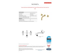 Specification Sheet - Sussex Scala Nova Wall Basin/Bath Set 150mm PVD Brushed Gold (5 Star) Lead Free