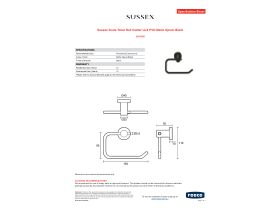 Specification Sheet - Sussex Scala Toilet Roll Holder LUX PVD Matte Opium Black
