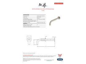 Specification Sheet - Milli Pure Wall Bath Outlet 250mm PVD Brushed Nickel