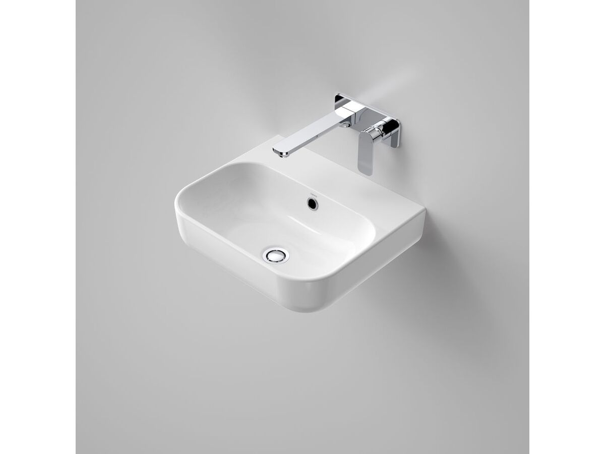 Caroma Luna Wall Basin No Taphole with Overflow White
